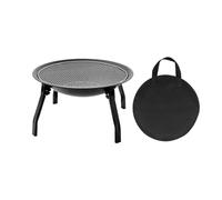 ZZHYTANG Foyer à Charbon Rond Pliable Multifonction, Brasero Intérieur Extérieur for Thé et Barbecue, Complets avec Couvercle Pare-Étincelles for Jardin Chauffage Hiver(BBQ Set)