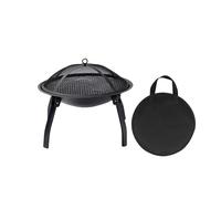 ZZHYTANG Foyer à Charbon Rond Pliable Multifonction, Brasero Intérieur Extérieur for Thé et Barbecue, Complets avec Couvercle Pare-Étincelles for Jardin Chauffage Hiver(Combo Set)