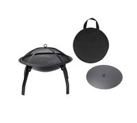 ZZHYTANG Foyer à Charbon Rond Pliable Multifonction, Brasero Intérieur Extérieur for Thé et Barbecue, Complets avec Couvercle Pare-Étincelles for Jardin Chauffage Hiver(Full Set)