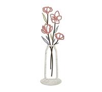 ZZHYTANG Metal Flower in Vase Desktop Ornament, 2D Flat Iron Art Silhouette Tabletop Decor for Office Desk Shelf Shelf - Space-Saving Minimalist Home Decoration(Pic 1)