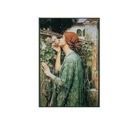 ZZHYTANG Tapisserie Belge tissée Coton, Art Mural Vintage Femme à la Rose 95×140cm déco Villa Salon entrée(Tapestry)