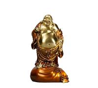 ZZlei2yu-12 Ornement coloré Doigt pointé Statue de Bouddha riant Maison Salon Étude Sculpture en cuivre Cuivre Artisanat Ornements Ouverture Pendaison crémaillère Décorations Laiton