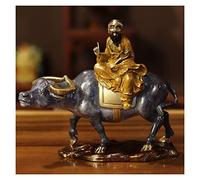 ZZlei2yu-12 Ornement coloré Lao Tzu Out of The Gate Bronze Statue Home Study Sculpture Décorations for Envoyer des Ornements en Laiton aux Anciens for la journée Enseignants