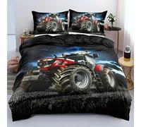 ZZTBQ Tracteur Agricoles Housse de Couette 1 Personne Lit Enfant 140x200 cm Tracteur Ferme Voitures Véhicules Enfant Parure de lit 1 Personne 140 x 200 cm Farmer Truck 2 Piece Ensembles Microfibre