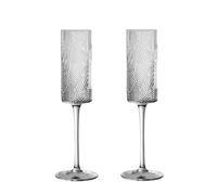 ZZTWER Ensemble de 2 flûtes à champagne en cristal à pieds hauts en relief 6,76 oz, for la célébration des hommes et des femmes tasse à boisson