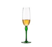 ZZTWER Flûte à Champagne à pied multicolore vert, 1 pièce, 8.45 oz, verre à pied haut for les réunions de famille tasse à boisson(Groen)