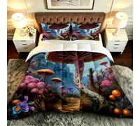 ZZXHG Couette 3D Champignon Animé 160x200 pour Adultes et Adolescents-A87