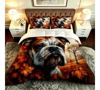 ZZXHG Couette 3D Chien-Feuille D'Érable 200x200 cm pour Grand Lit-B195 | Douce, Lavable Confortable, Design Unique Chaud pour Couples et Chambre Maître Suite, Utilisation Quotidienne Toute Saison