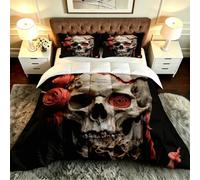 ZZXHG Couette 3D Crâne 160x200 cm pour Adultes et Adolescents-A44