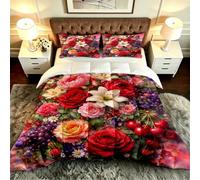 ZZXHG Couette 3D Fleur Rose 200x200 cm pour Grand Lit-B387 | Douce, Lavable Confortable, Design Unique Chaud pour Couples et Chambre Maître Suite, Utilisation Quotidienne Toute Saison