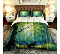 ZZXHG Couette 3D Forêt Verte 160x200 cm pour Adultes et Adolescents-A75