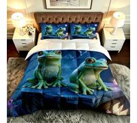 ZZXHG Couette 3D Grenouille Bleue 160x200 pour Adultes et Adolescents-A92