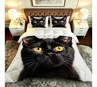 ZZXHG Couette 3D Imprimé Grand Lit Doux et Respirant, Chat en 3D, Couette 200x200 cm avec 2 Taies d'oreiller 65x65 cm, Literie Chaude et Confy, pour Couple et Maître Suite_A21466
