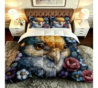 ZZXHG Couette 3D Oiseau-Fleur 200x200 cm pour Grand Lit-B355 | Douce, Lavable Confortable, Design Unique Chaud pour Couples et Chambre Maître Suite, Utilisation Quotidienne Toute Saison