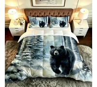 ZZXHG Couette 3D Ours Animal 200x200 cm pour Grand Lit-B109 | Douce, Lavable Confortable, Design Unique Chaud pour Couples et Chambre Maître Suite, Utilisation Quotidienne Toute Saison