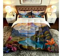 ZZXHG Couette 3D Paysage 160x200 cm pour Adultes et Adolescents-A23