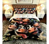ZZXHG Couette 3D Vache Animée 200x200 cm pour Grand Lit-B251 | Douce, Lavable Confortable, Design Unique Chaud pour Couples et Chambre Maître Suite, Utilisation Quotidienne Toute Saison