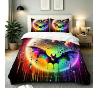 ZZXHG Housse de Couette 240x260cm Chauve-Souris Colorée pour Chambre-B218 | Housse de Couette Chambre Familiale, Lavable en Machine, Sans Repassage, pour Chambre de Luxe, Idéal en Toute Saison