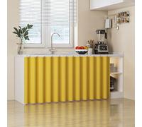 ZZYK Rideau D'armoire De Cuisine sous L'évier,Étagères De Rangement pour Placard D'intimité,Rideaux De Fenêtre De Maison Panneaux De Porte Suspendus,Jaune,W(140cm) x H(140cm)
