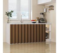 ZZYK Rideau D'armoire De Cuisine sous L'évier,Étagères De Rangement pour Placard D'intimité,Rideaux De Fenêtre De Maison Panneaux De Porte Suspendus,Marron,W(100cm) x H(90cm)
