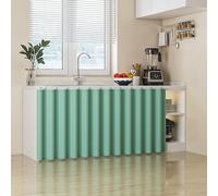 ZZYK Rideau D'armoire De Cuisine sous L'évier,Étagères De Rangement pour Placard D'intimité,Rideaux De Fenêtre De Maison Panneaux De Porte Suspendus,Green1,W(65cm) x H(75cm)