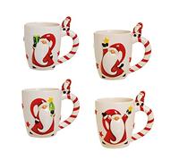 ZZZ merry christmas set tasse 4 unités. 260 ml Blanc/Rouge